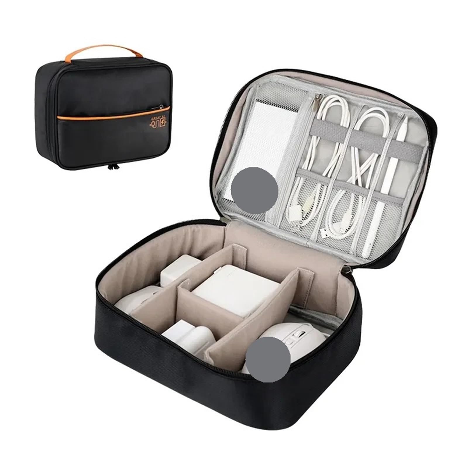 Kabel-Organisationstasche 2PCS Elektronik Organizer Reise Elektronische Zubehör Fall Tragbare Kabel Lagerung Tasche Für-Stick SD Karte Tablet Ladegerät(Light Yellow)