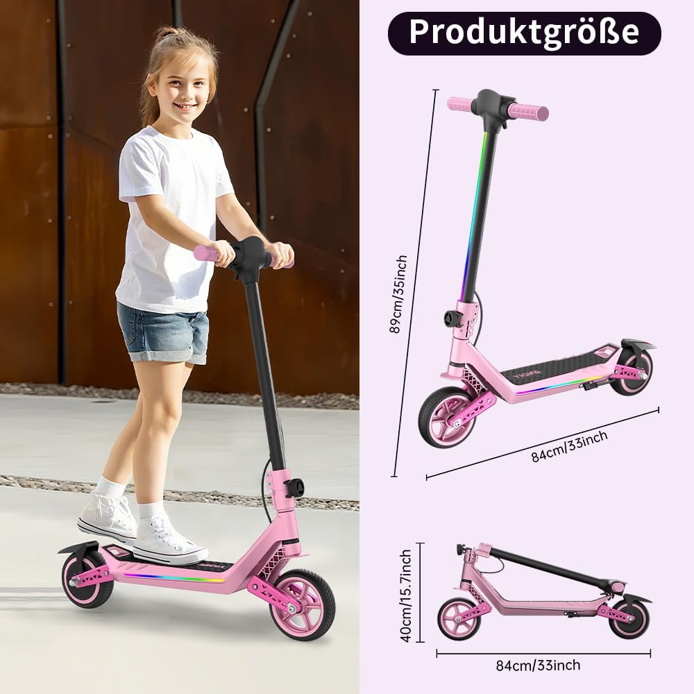 Patinete Eléctrico para Jóvenes U8 Todo Terreno - Doble Suspensión Delantera y Trasera - 16km/h Velocidad Máx, 10km Autonomía - Plegable y Ligero - Motor 110W - para Niños 8-16 Años