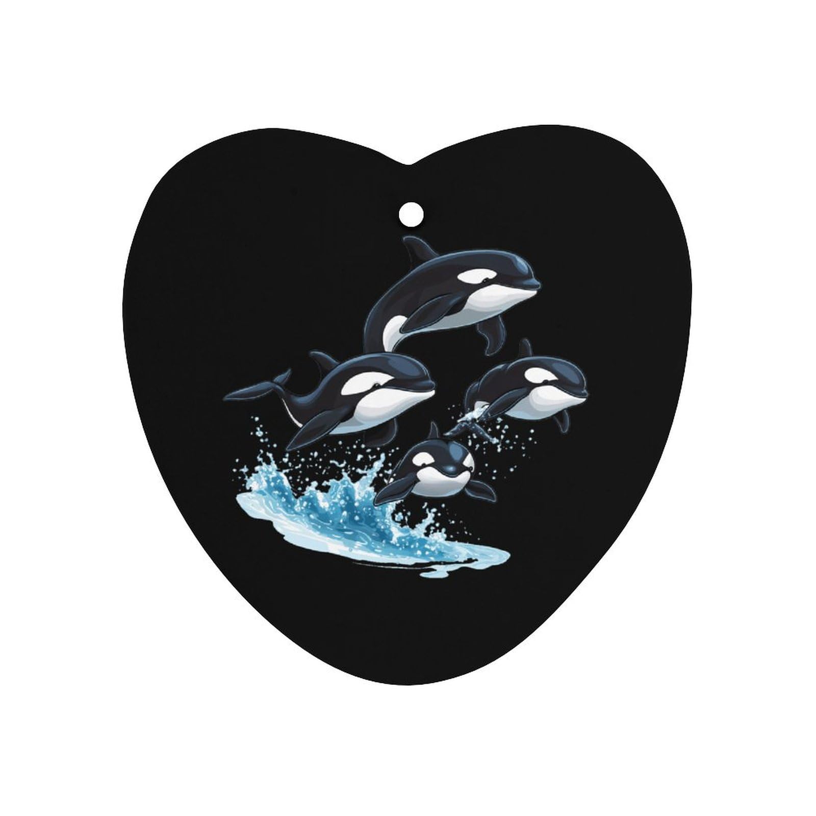 Killer Whale Orca Whale Family Car Air Freshener Hanging Aromatherapy Tablets for Car Accessories Love form