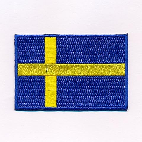 hegibaer 40 x 25 mm Schweden Flagge Sweden Flag Stockholm Patch Aufnäher Aufbügler 0641 A Cover