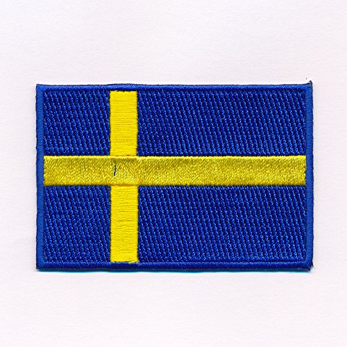 hegibaer 30 x 20 mm Swedish Sweden Flag Stockholm 0641 Mini Sew-On/Iron-On Patch