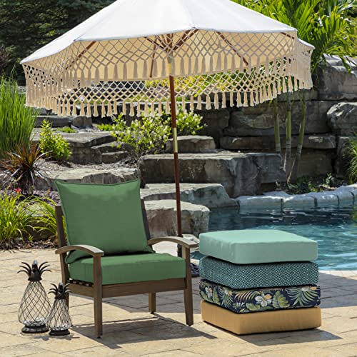 Image of Arden Outdoor Deep Seat Cushion Set (4-Pack), 24 in x 24 in, Weather-Proof, Rain-Proof, Fade Resistant Patio Cushion for Chair, Sofa, and Couch Bright Moss Green Leala