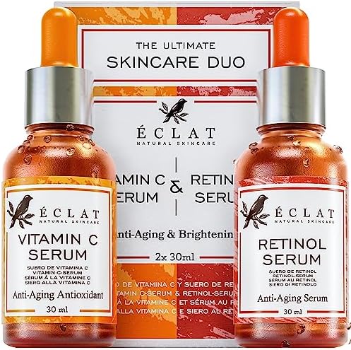 Facial Serums Skin Care Set: Vitamin C Serum + Retinol for Face Serum - Anti Aging Face Serum for Women and Men, Day and Night Serum, Retinol Serum for Face, Vitamin C Serum for Face