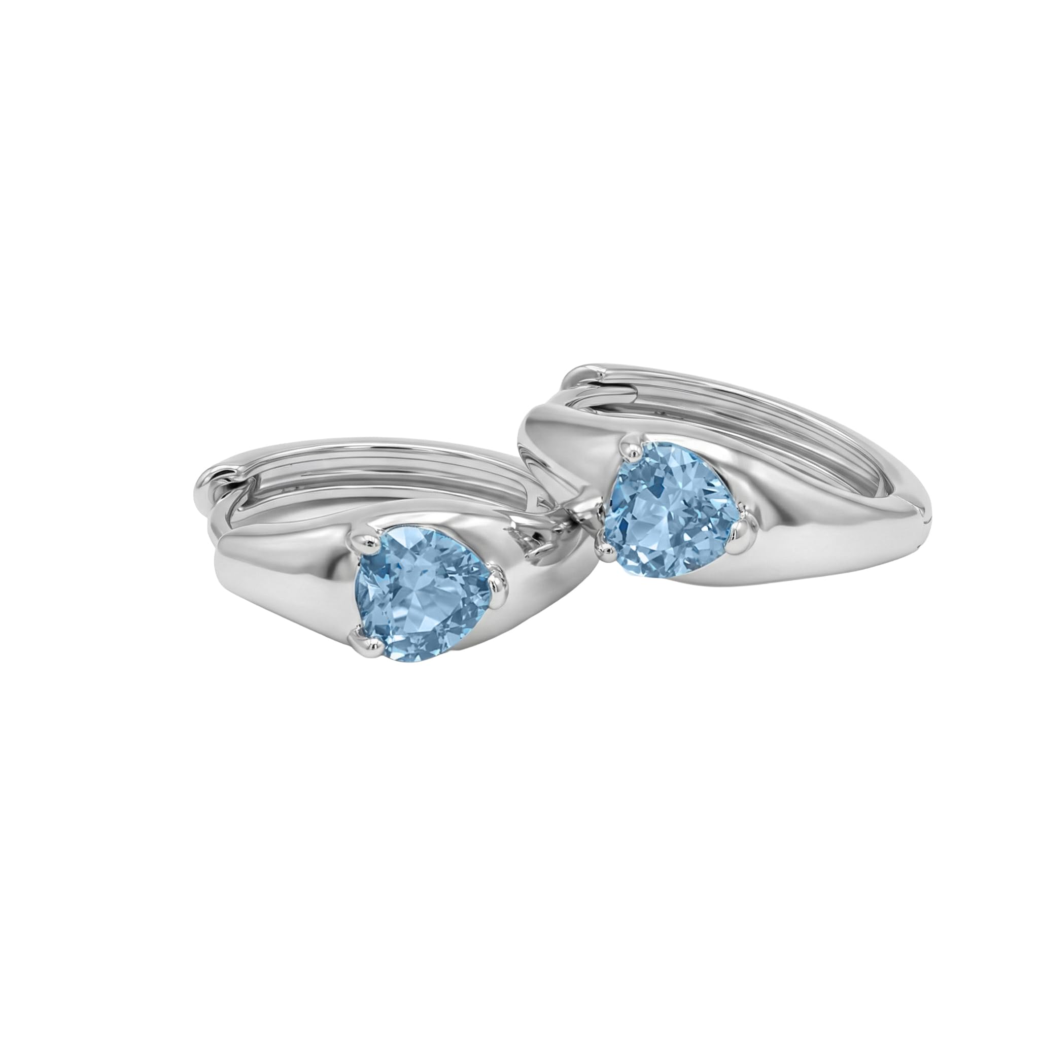 AMOR - Damen Ohrringe 925 Silber - mit Zirkonia Steinen - Herz Creole - AMR-E0108