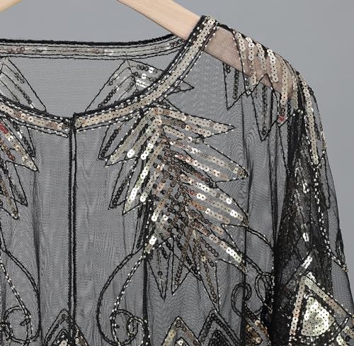 1920s Shawl Sequin Lace Evening Cape Flapper Cover Up Bridal Shawl for Dress Party Wedding Halloween Harlem night4
