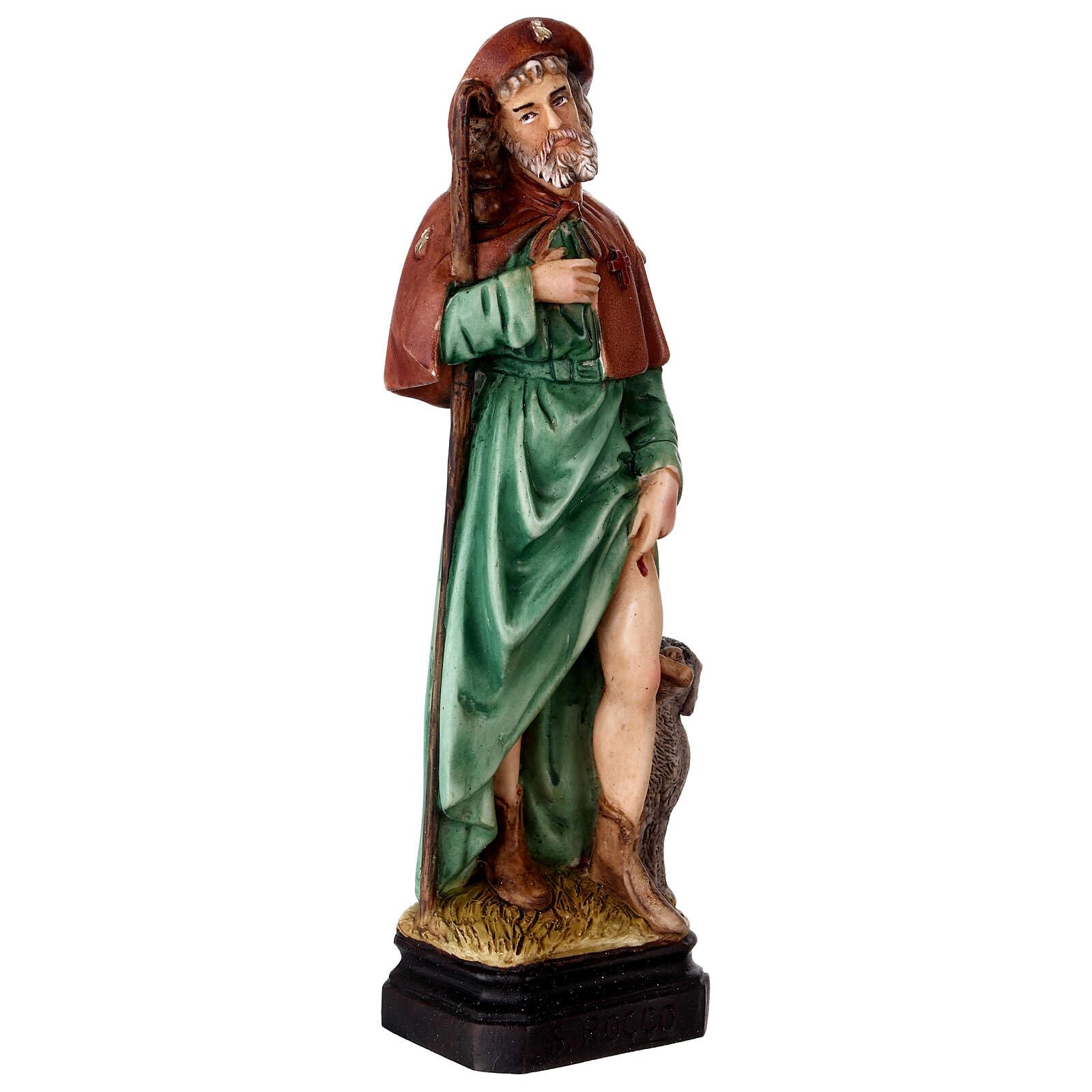 Holyart Statue in resina e PVC: San Rocco statua resina colorata 20 cm