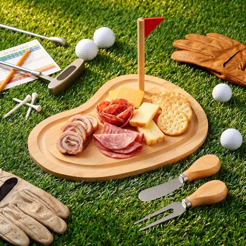 Set de 4 tablas de cortar de madera con accesorios de golf miniatura 3