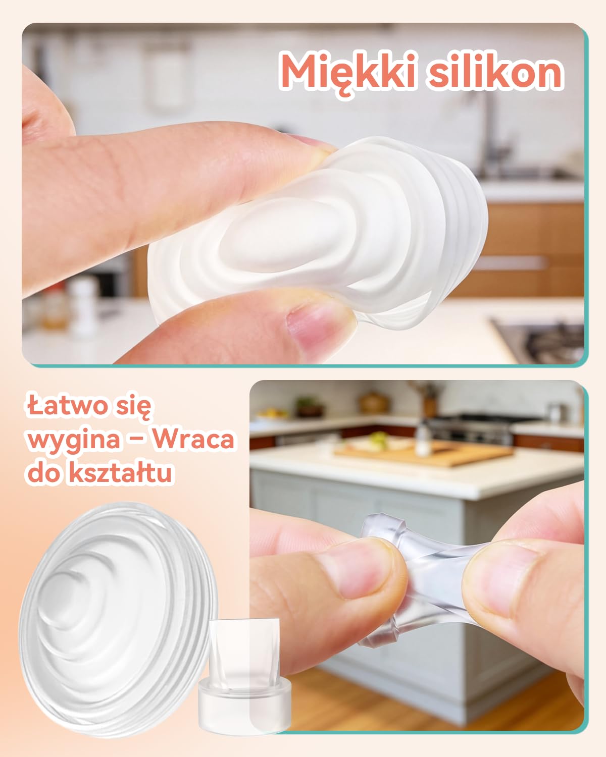 Części zamienne do laktatora Momcozy M5, w zestawie 4 silikonowe zawory z dzióbkiem kaczki i 2 silikonowymi pompkami do mleka, bez BPA, przenośne akcesoria do laktatora