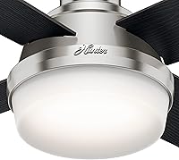 Vista 10 de Hunter 44 inch Indoor Ceiling Fan with LED Light and Remote Control - Modern Ceiling Fan, Low Profile Mount, 4 Black Oak Blades, For Bedroom, Living