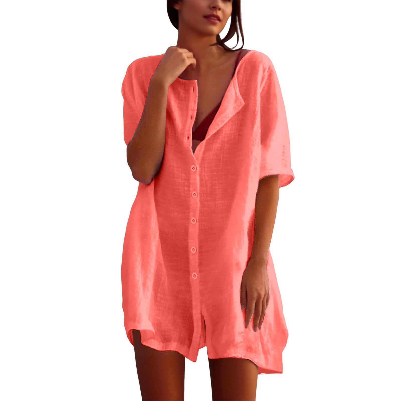 YZROHYI Robe De Plage Femme Cache Maillot Imprimée - T-Shirt Bikini Cover Up Léger Et Sexy