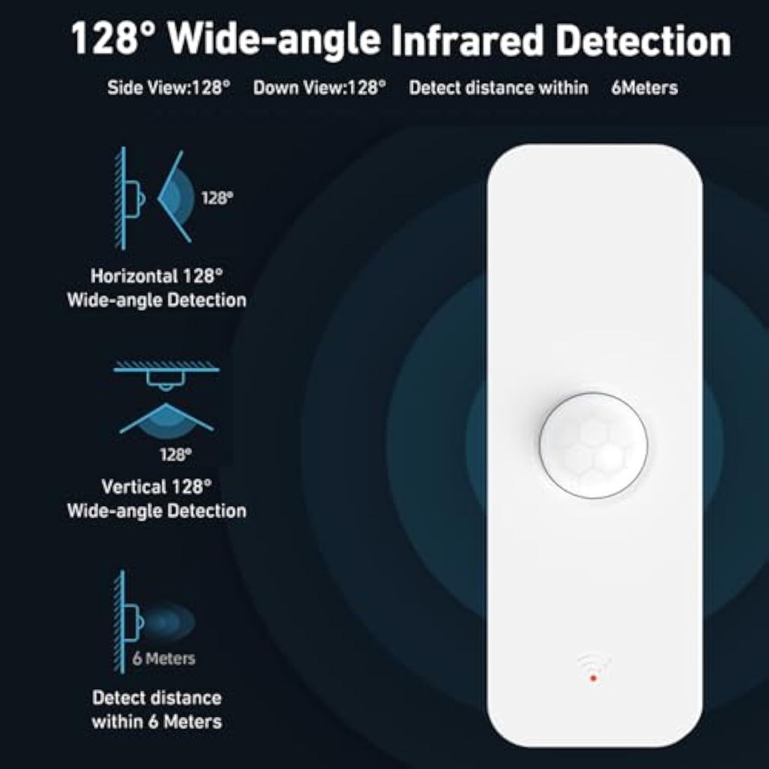 wifi pir motion sensor smart indoor motion detector infrared movement detector for remote monitor and home automation with app notification alerts records - الصورة 3