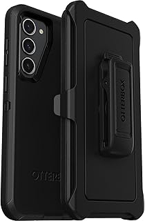 OtterBox Galaxy S23+ Defender Series Case - BLACK, rugged & durable, with port protection, includes holster clip kickstand