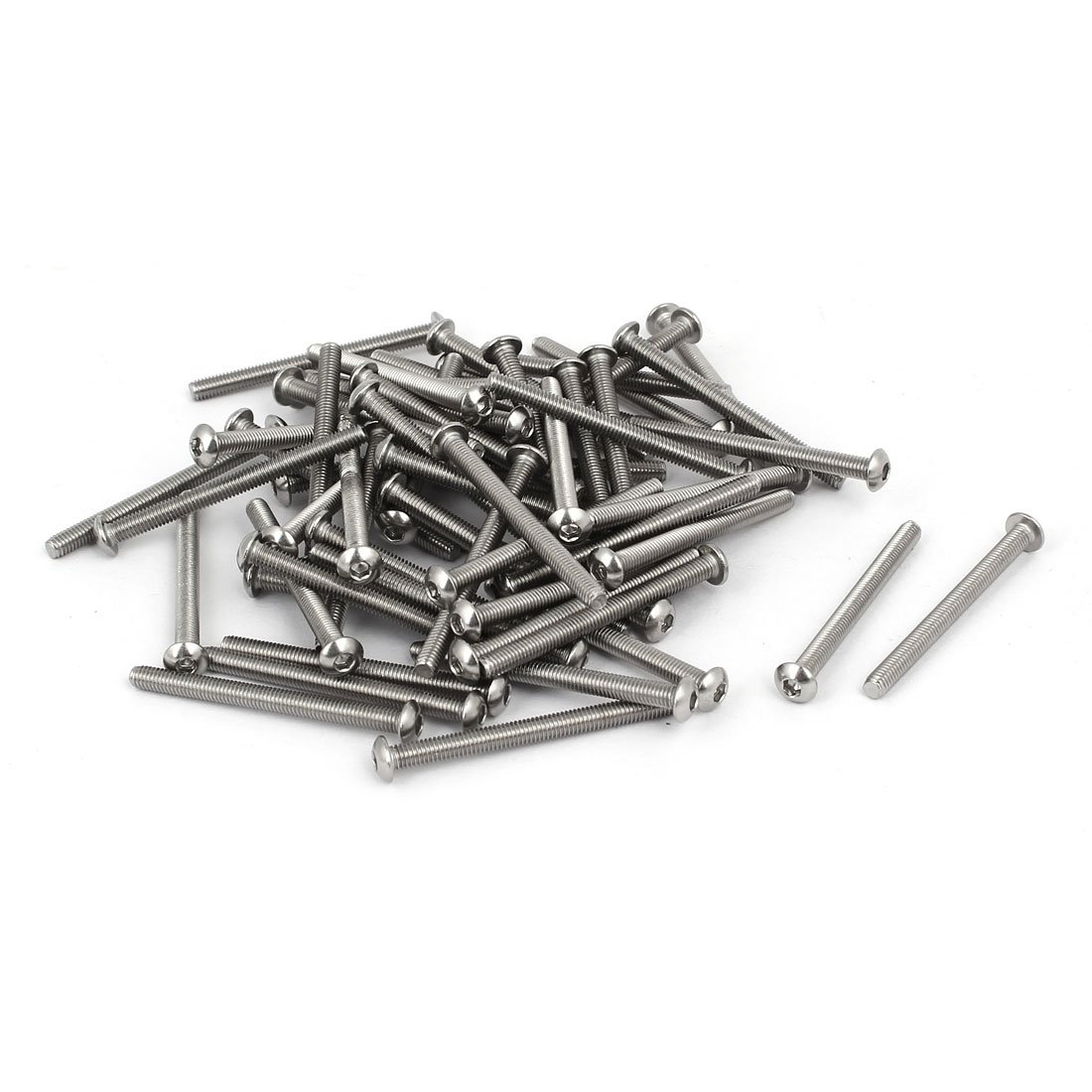 Sourcingmap M3 x 35mm 304 Stainless Steel Button Head Hex Socket Cap Screws Fastener 60PCS — image 1