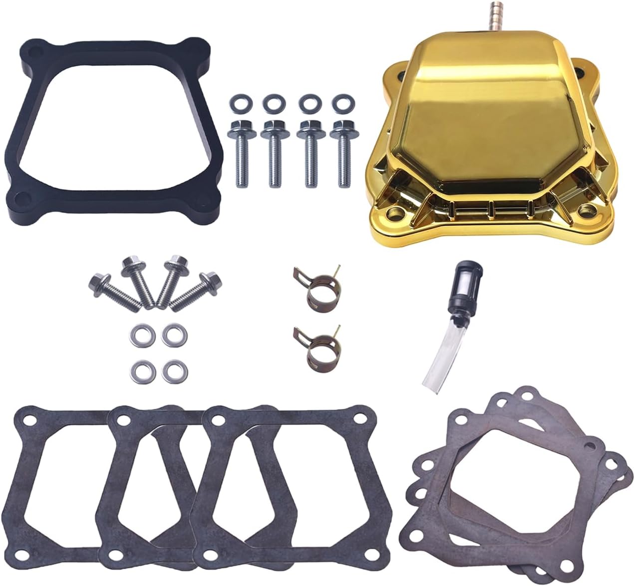 Valve Cover Gold With Billet Valve Cover Spacer Black For Predator Non-Hemi 212cc Engine For Coleman BT200X CT200U Go Kart For Honda GX160 GX200 Engine Go Kart Parts