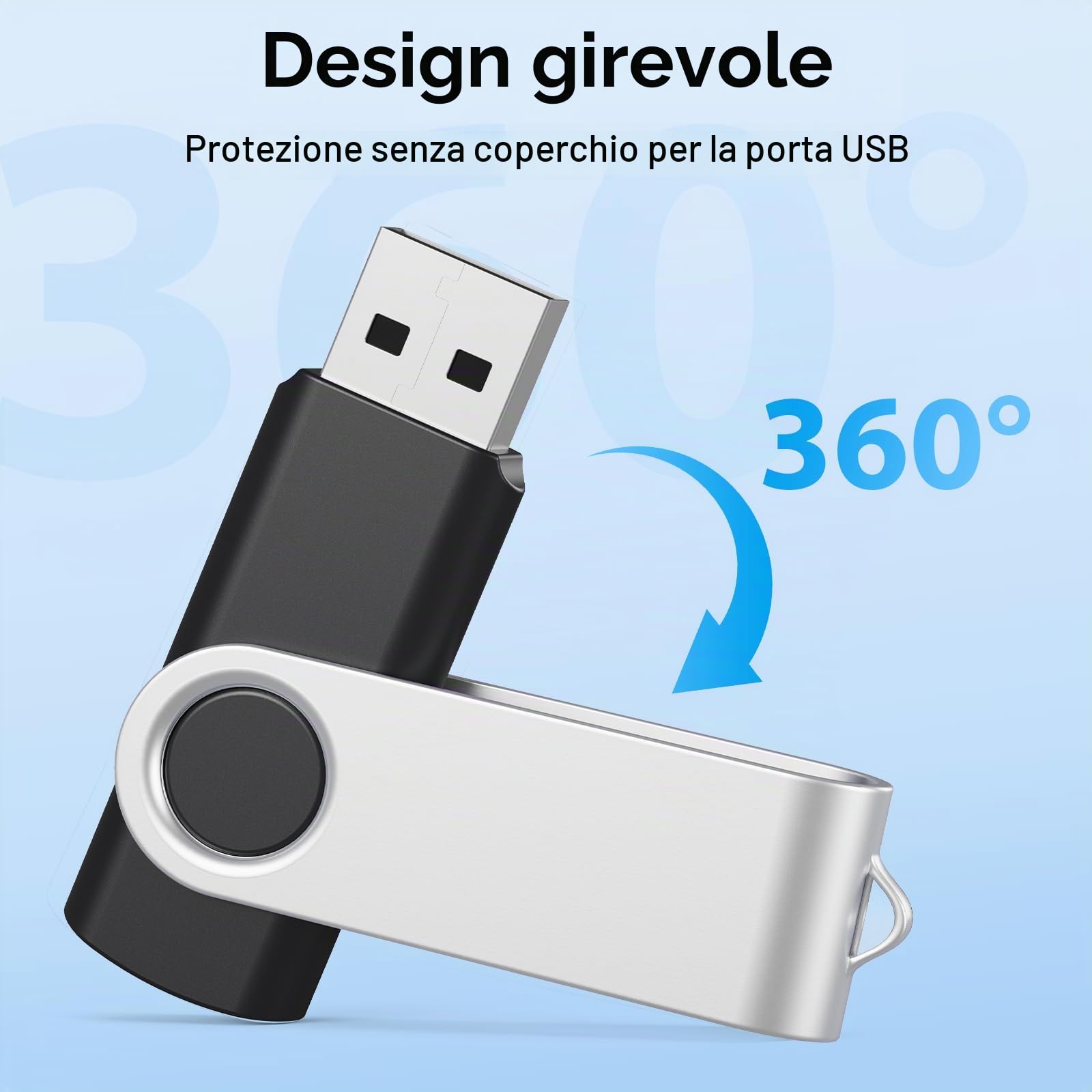 Uflatek Chiavette USB 16GB 10 Pezzi, USB 2.0 Pendrive 16GB, Memoria USB con Design Rotante, Chiavetta USB per PC Laptop TV, Multicolore