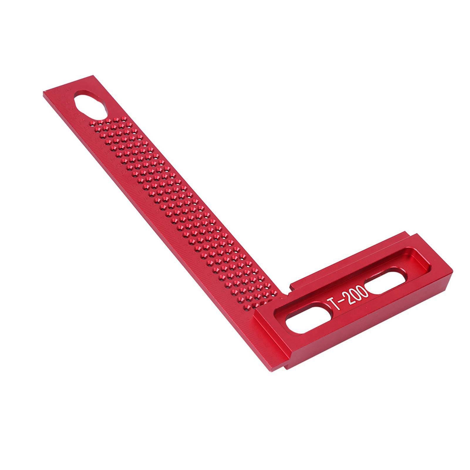 KIMISS Regla de Orificio de Aleación de Aluminio Resistente Al Desgaste, Herramienta de Medición de Trazado de Carpintería, Regla Escuadra Tipo T de 12 Pulgadas, Ideal para
