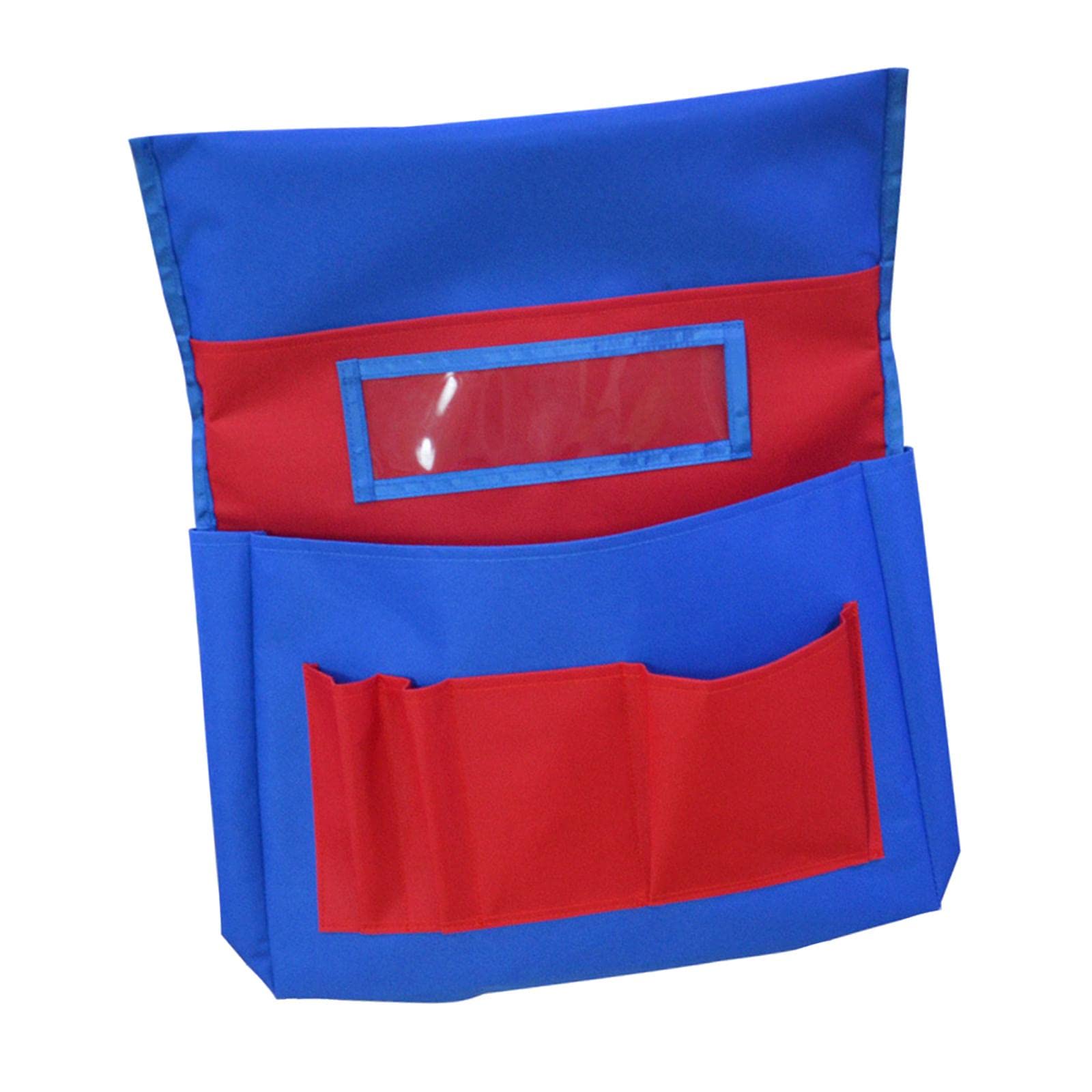 atorse ATORSE® 6 Pocket School Classroom Chair Pocket Pouch with Name Tag Slot Blue Red-picture-23
