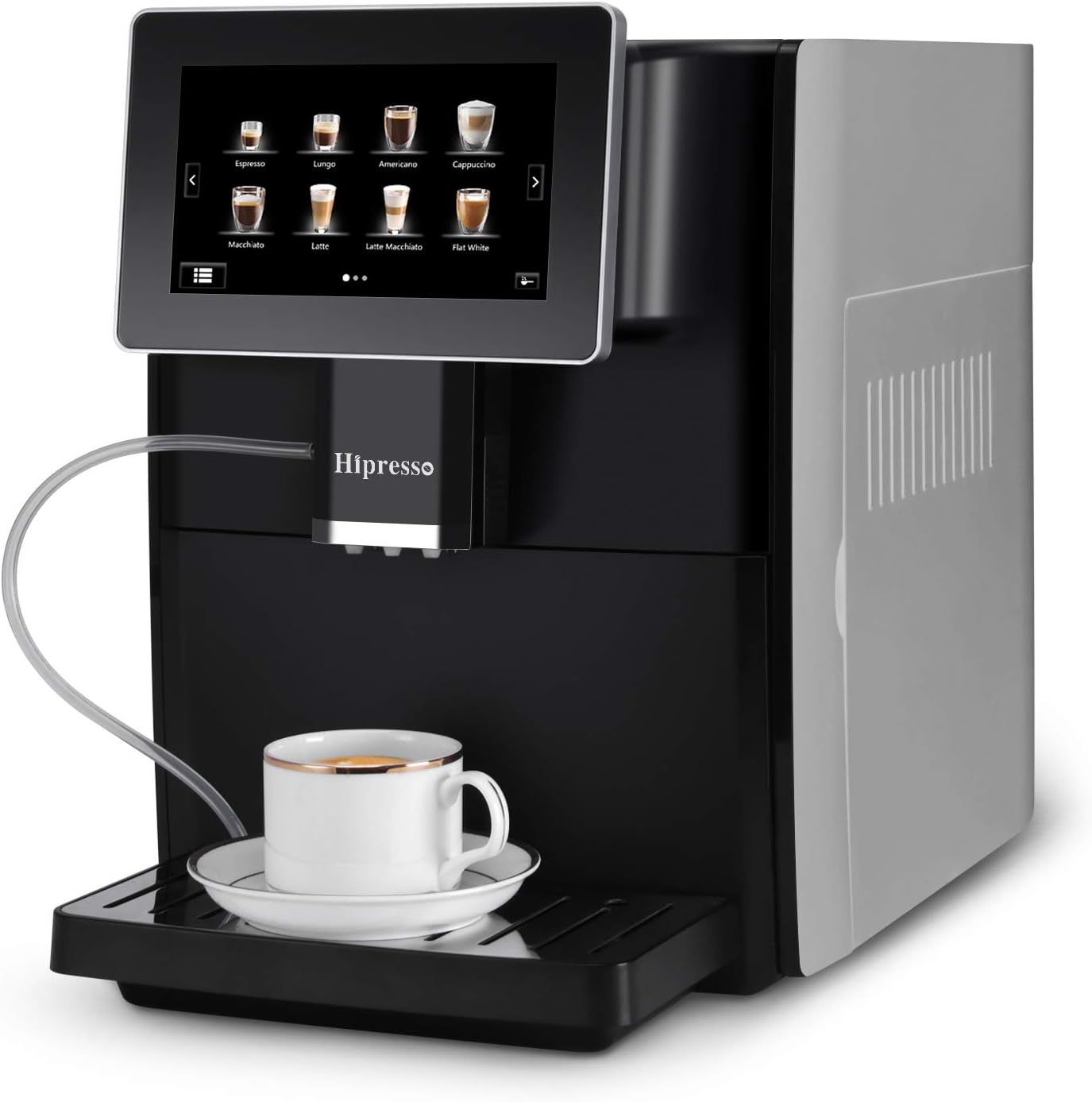 La Reveuse Hipresso Super-automatic Espresso Coffee Machine with Large 7 Inches HD TFT Display for Brewing Americano,Cappuccino, Latte, Macchiato,Flat White, Espresso Drinks