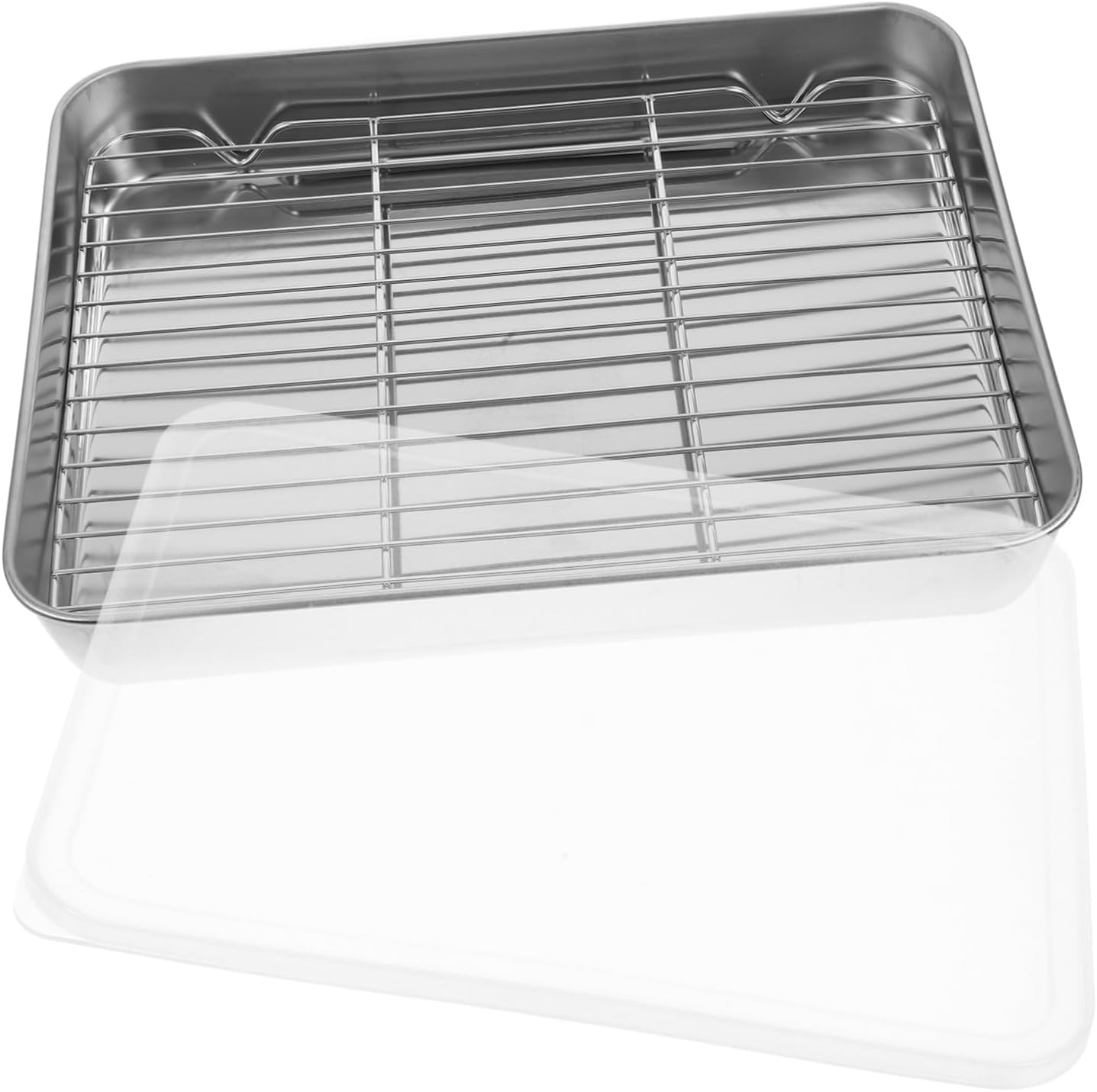 Cabilock Stainless Steel Roasting Pan with Rack for Precise Cooking and Baking Rectangular Nonstick Oven Accessory for Roasting and More