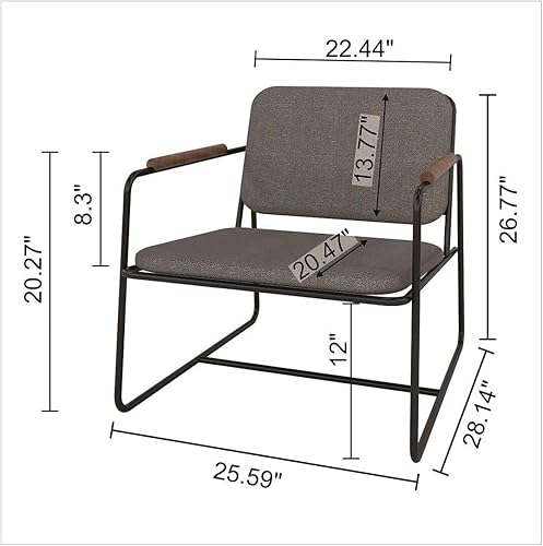Miniatura 3 de Manhattan Comfort Whythe - Silla baja de piel sintética 2.0 con diseño de brazo de madera maciza, color negro