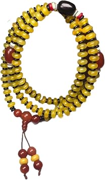 Natural Topaz Buddha Bead Necklace Dzi Bead Collection Jewelry