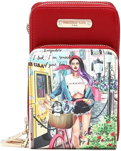 Miniatura 2 de Nicole Lee Funda cruzada con múltiples cremalleras para teléfono (COZY STREET IN MILÁN)
