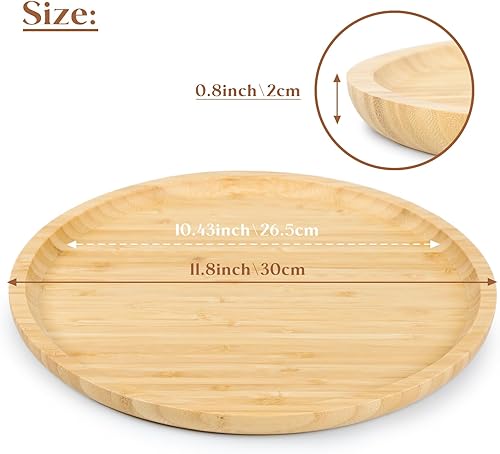 Miniatura 19 de Platos de bambú, bandeja cuadrada de madera, bandeja de servir de madera, tabla de servir charcutería, tabla de queso (9.8 pulgadas)