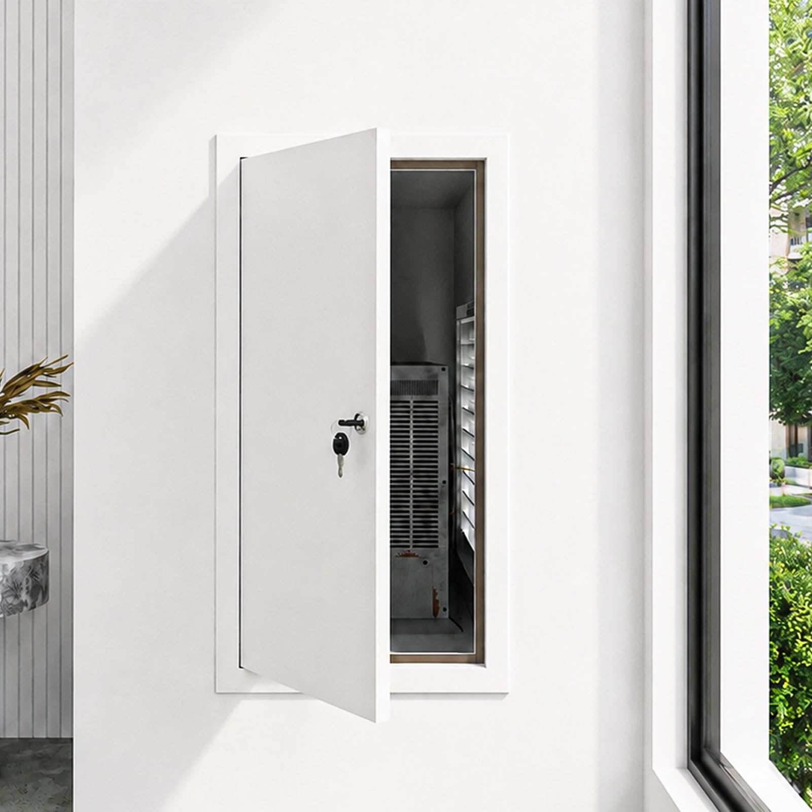 Blazea Electricity Service Inspection Hatch Cover for Drywall, Sealed Access Panel Revision Door, Lockable Extra Large Thicken Access Door White(700x700mm)