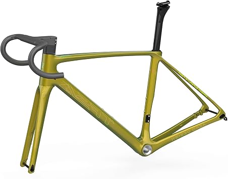 Bike Frame Road Bike Frameset 700C Disc Brake Frame 48cm 51cm 54cm 56CM Carbon Bike Frame Quick Release Frame 100/142 QRGold,51cm