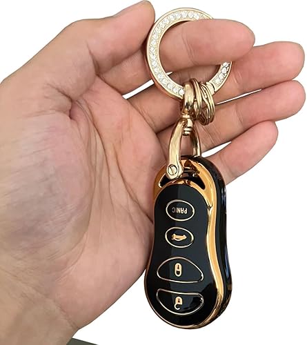 Miniatura 5 de Rilnaewn Funda de TPU suave para llavero Jeep para Jeep Grand Cherokee Chrysler 300M Dodge Intrepid 1999-2004 (4 botones, negro)