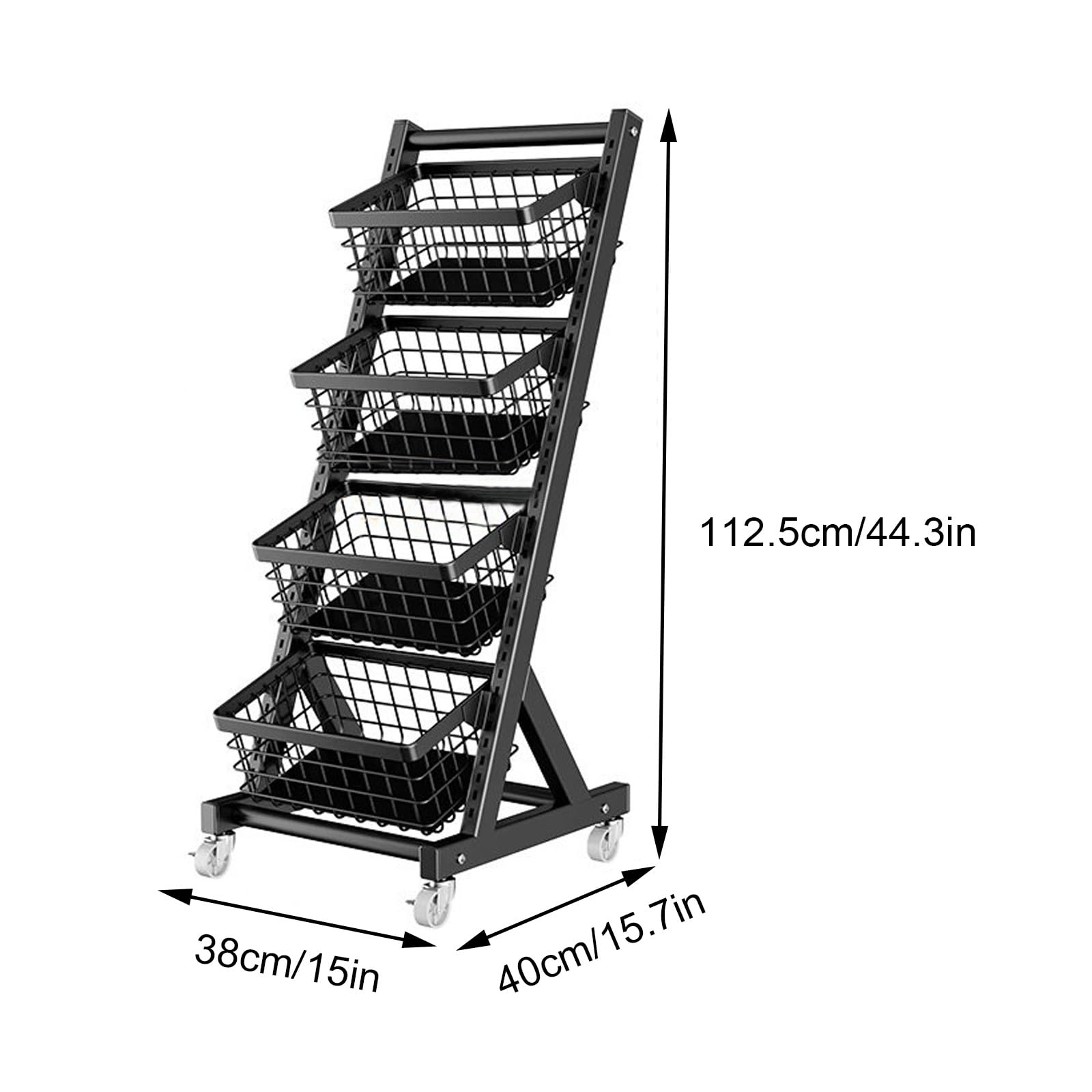 Carrito multifuncional de 3 niveles con cestas, carrito utilitario que ahorra espacio para almacenamiento de cocina y despensa, organizador móvil con ruedas
