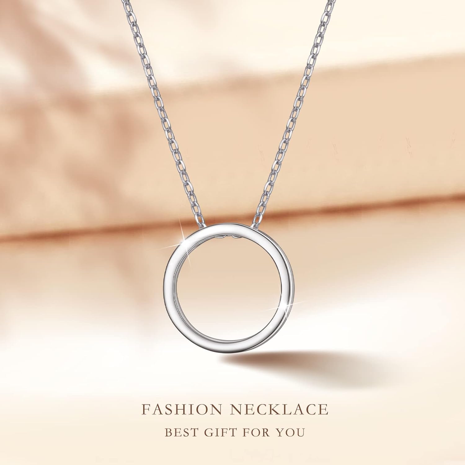 DAOCHONG 925 Sterling Silver Geometric Shapes Necklace Triangle/Rectangle/Rhombus/Circle Pendant Necklace for Women Jewelry Gifts - Image 2