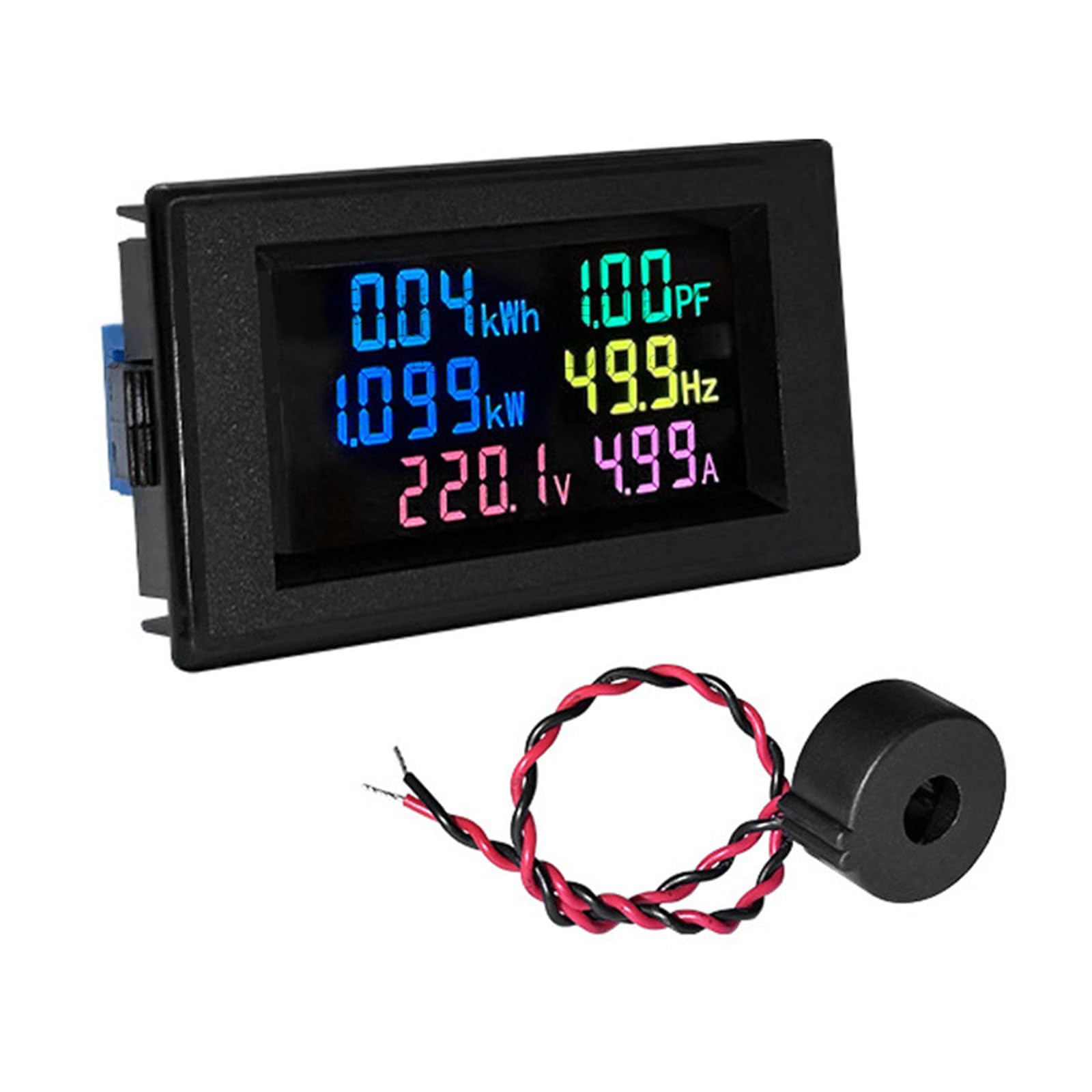 Hsioluted 100A Power Consumption Meter Measurement Device With 3Hz Refreshing Rate Abs Housing For Energy Efficiency Analysis Digital Display Energy Meter