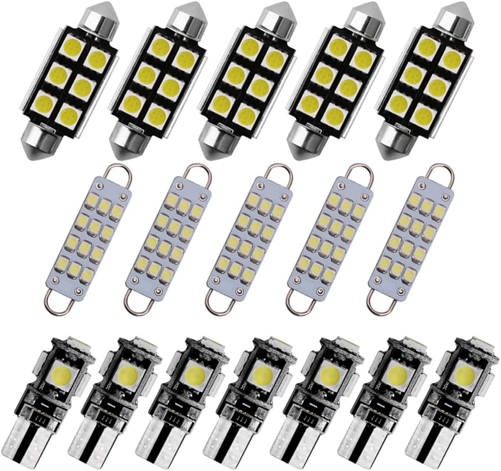 8X-SPEED 17PCS Led Interior Light Bulb 5050 Chip For Chevrolet impala MK9 2006–2013 Done Read Glove Box Trunk Vanity Mirror Sun Visor Light
