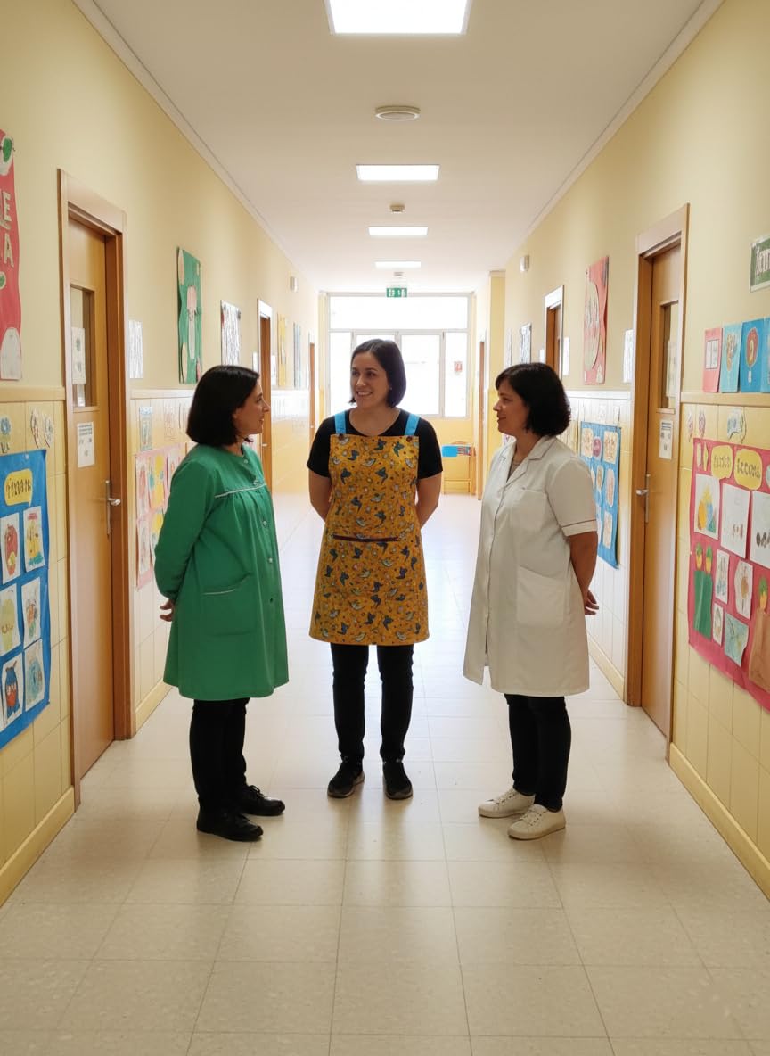 GALBA®. Bata, Babi, Delantal, Estola de maestra de educacion Infantil LUCHANDO CONTRA DRAGONES (Edición Limitada)