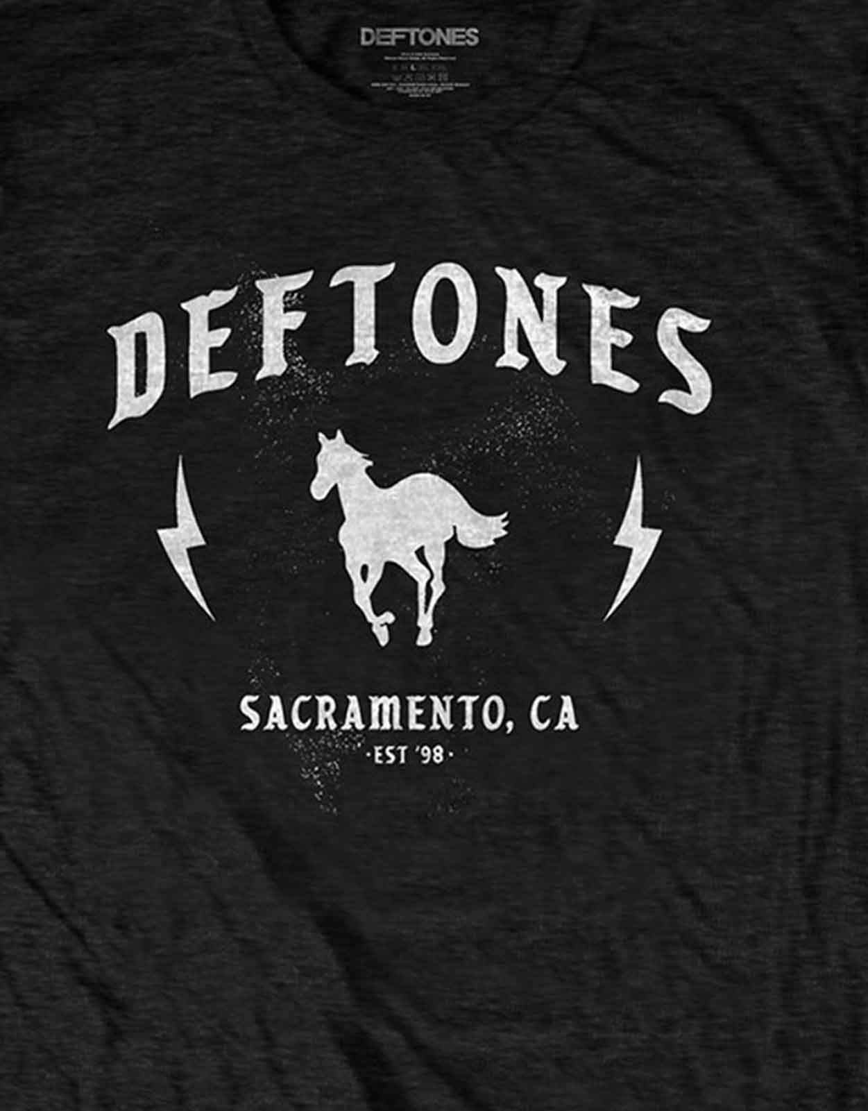 Deftones T Shirt Electric Pony Band Logo Nuovo Ufficiale Uomo Nero