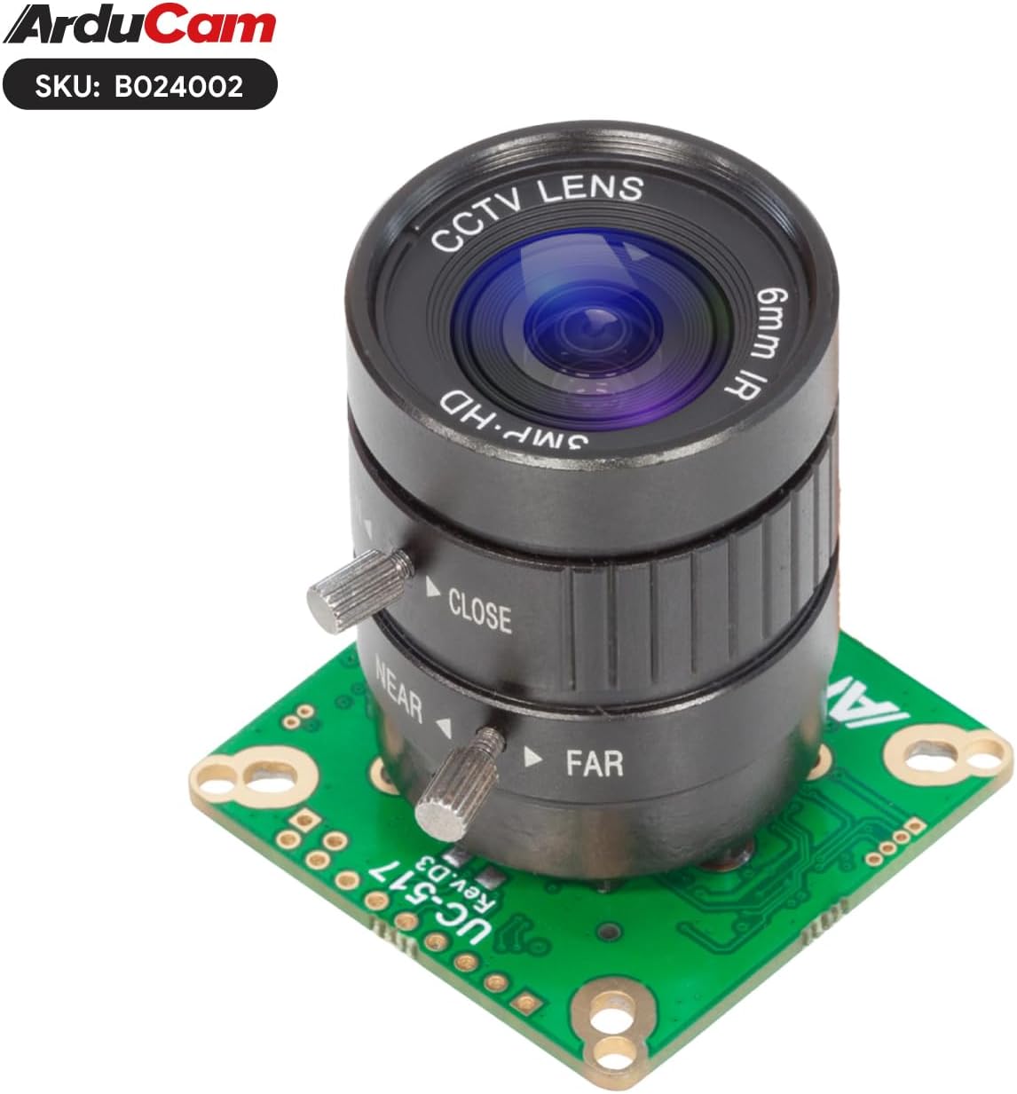 Arducam IMX477 Pi HQ Camera for Raspberry Pi 5, Comes with a 1/2.3” 6mm Focal Length CS Lens, Widely Compatible with Raspberry Pi 4B, 3B+, Zero