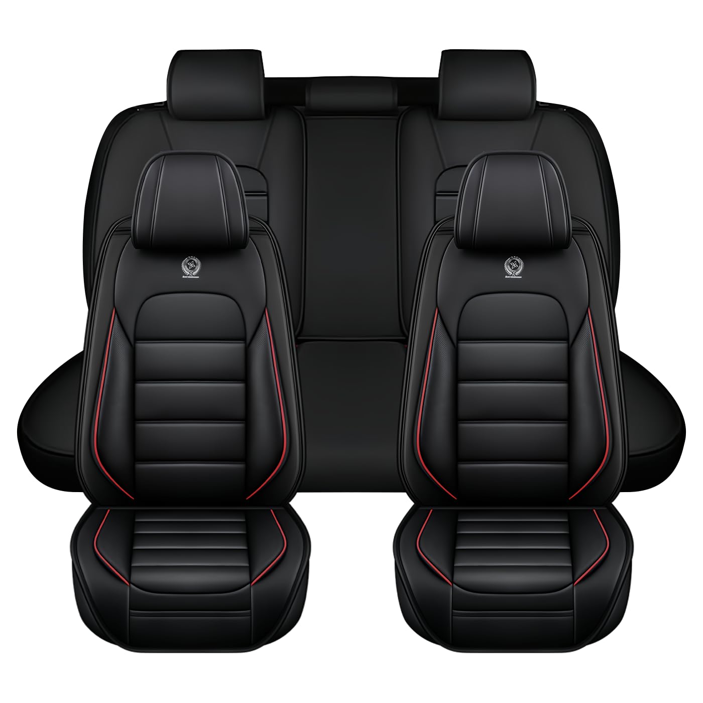 CCYCZX Car Seat Covers for Jeep Commander 2006-2015,5 Car Leather Protection，Waterproof Anti-Slip for Ultimate Comfort & Style(Black Red Standard)