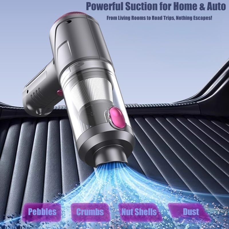Handheld Car Vacuum Cleaner Cordless with Brushless Motor, 12000PA High Power Vacuum Cleaner & Air Duster, 4 in 1 Keyboard Portable Mini Hand Held Vacuums Cleaner for Car Home - Image 2
