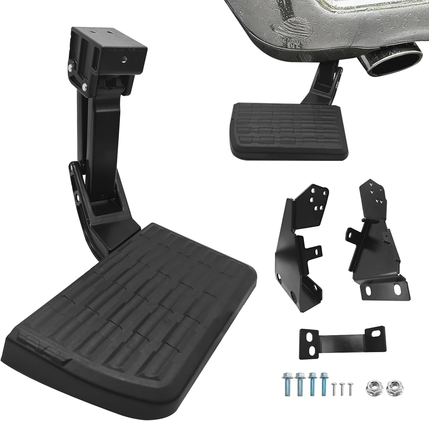 Nuaquie Retractable Truck Rear Bed Step for 2021-2023 Ford F150 | Direct OEM Replacement (75328-01A) | Left Rear Bumper Hitch Step for Standard/Single Exhaust Models