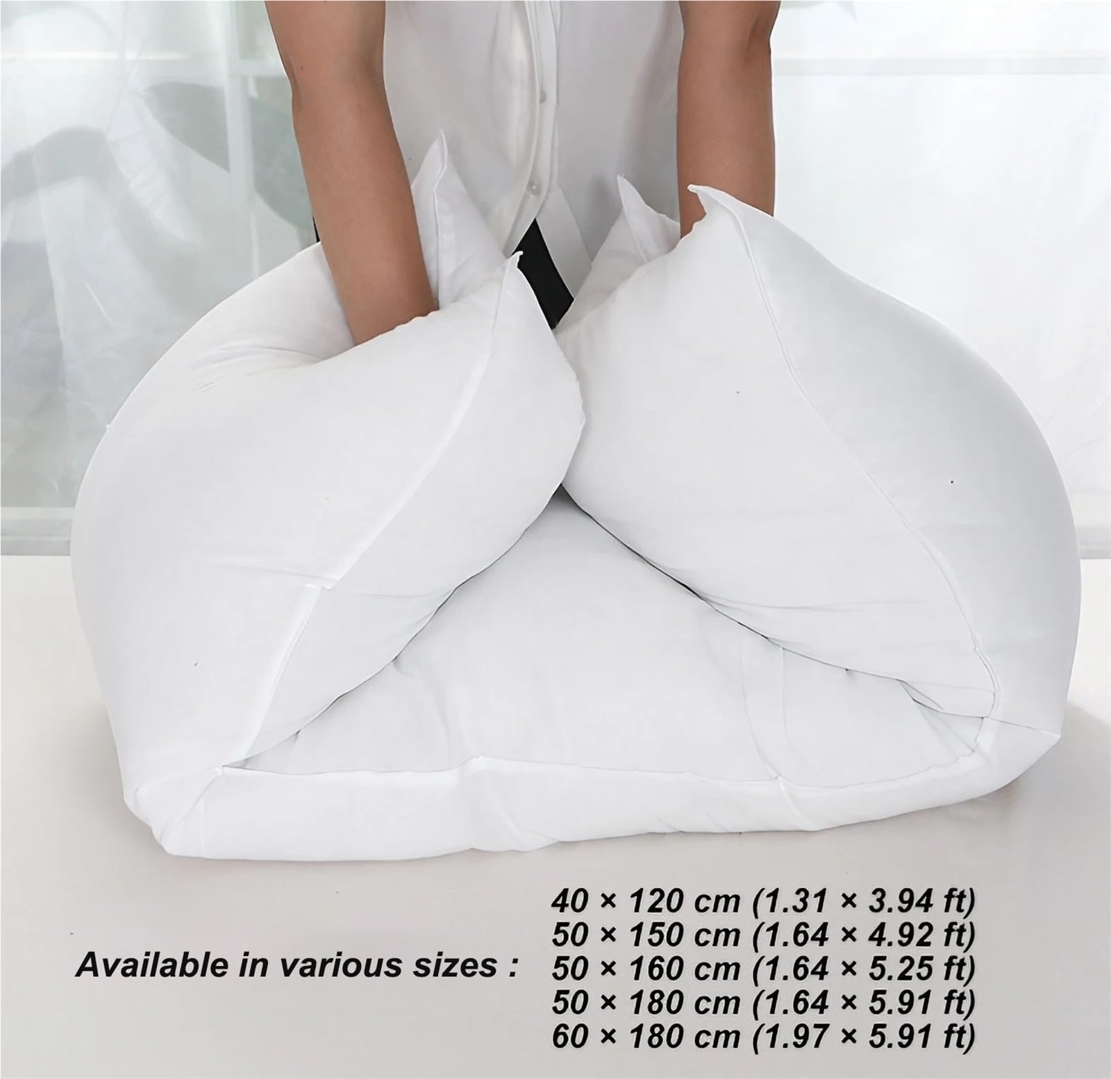 Almohada Corporal Larga – Cojín para Dormir de Lado con Relleno Suave – Almohada de Embarazo y Maternidad, Viscoelástica o Microfibra, con Funda Lavable(50 x 160 cm (1.64 x 5.25 ft))