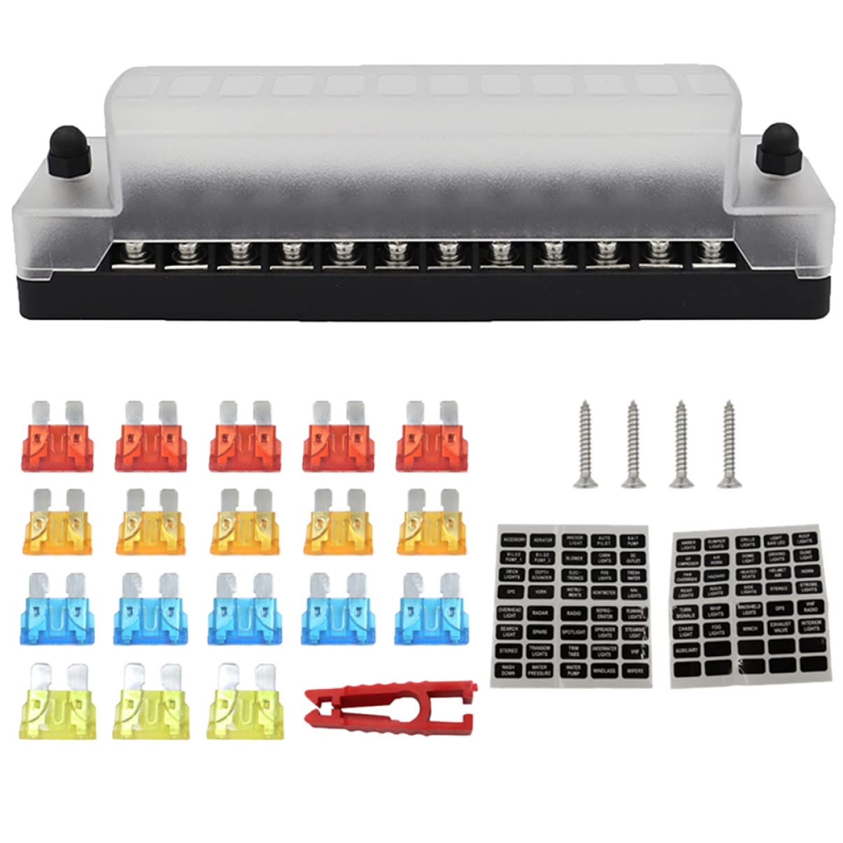 Ciieeo 1 Set Fusibili per Auto e Barca Box Fusibili Vie Design Compatibile con Veicoli e Navi Include e Viti Installazione