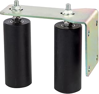 Gate Roller Guide 6 inch Sliding Gate Black Nylon Roller Zinc Painted Sliding Gate Guide with L-Shape Bracket and Adjustable Bolts Slide Gate Support Assembly for Sliding Gates Guide Roller