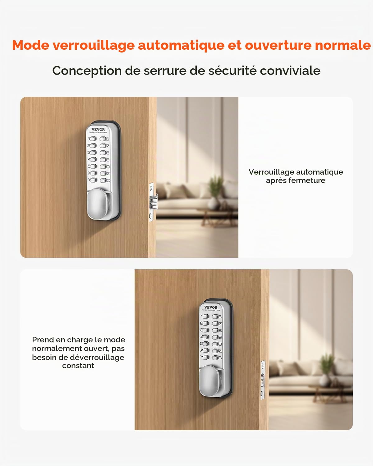 VEVOR Serrure à Code Mécanique (14 Touches-Seul Côté)