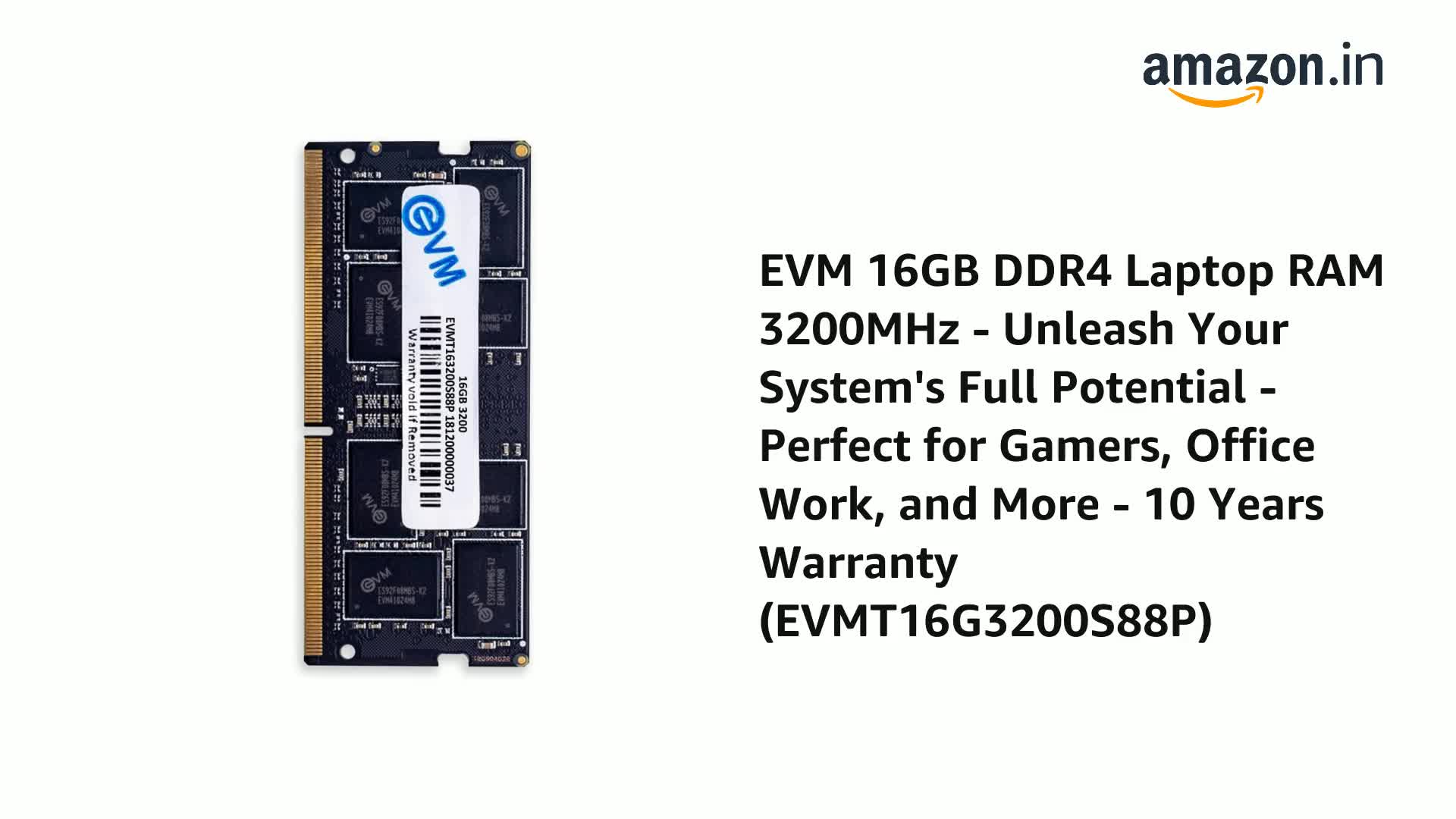 EVM 16GB DDR4 Laptop RAM 3200MHz