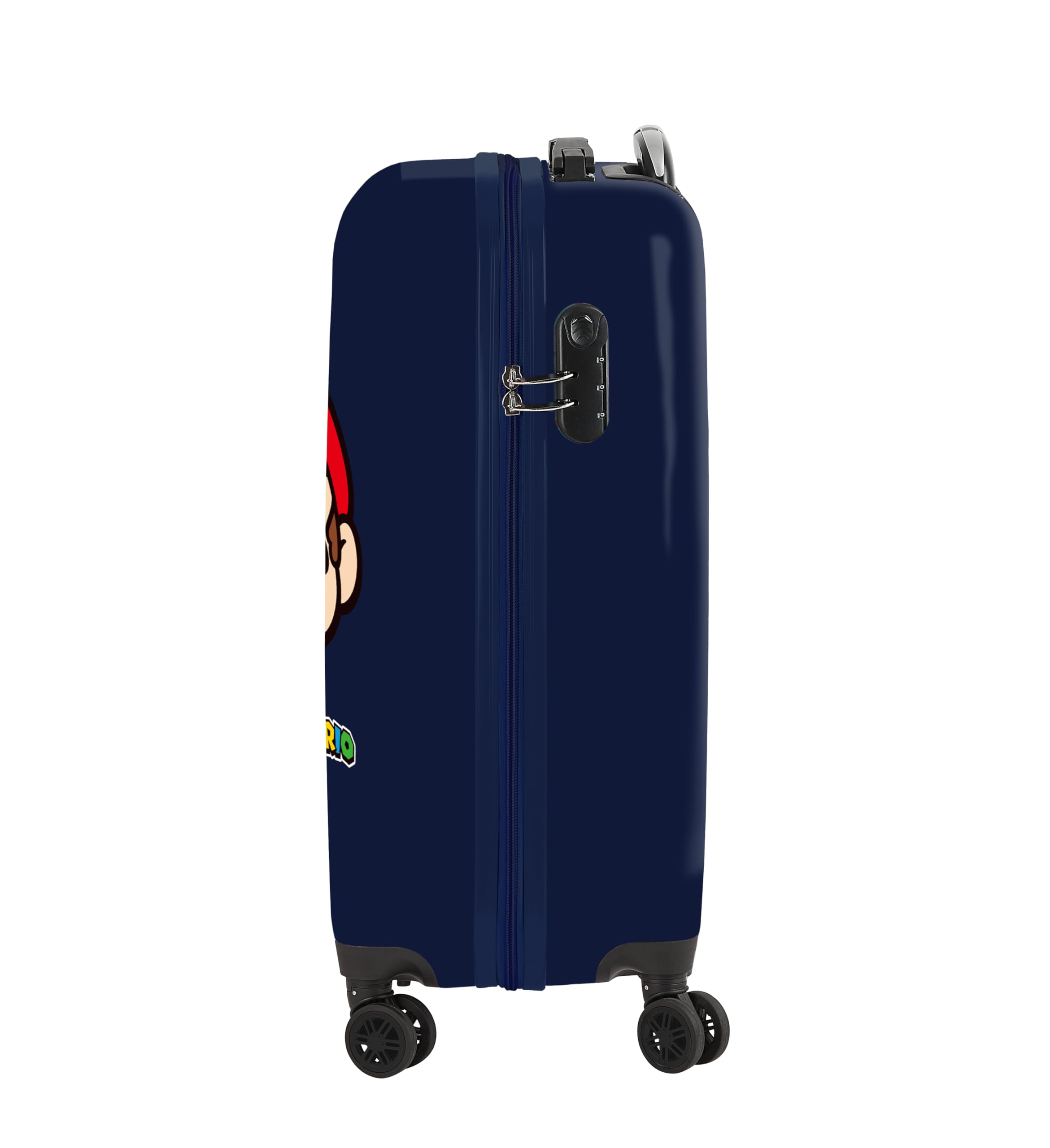 SUPER MARIO MAMMA MIA - Trolley da cabina 20 pollici, valigia con ruote, lucchetto di sicurezza, valigia leggera, 34,5 x 20 x 55 cm