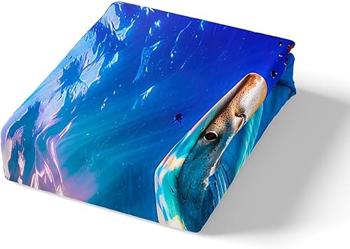 Miniatura 4 de Erosebridal Funda de edredón con diseño de peces de tiburón tamaño Queen, funda de edredón con diseño de mar azul para niños, niñas, adolescentes,