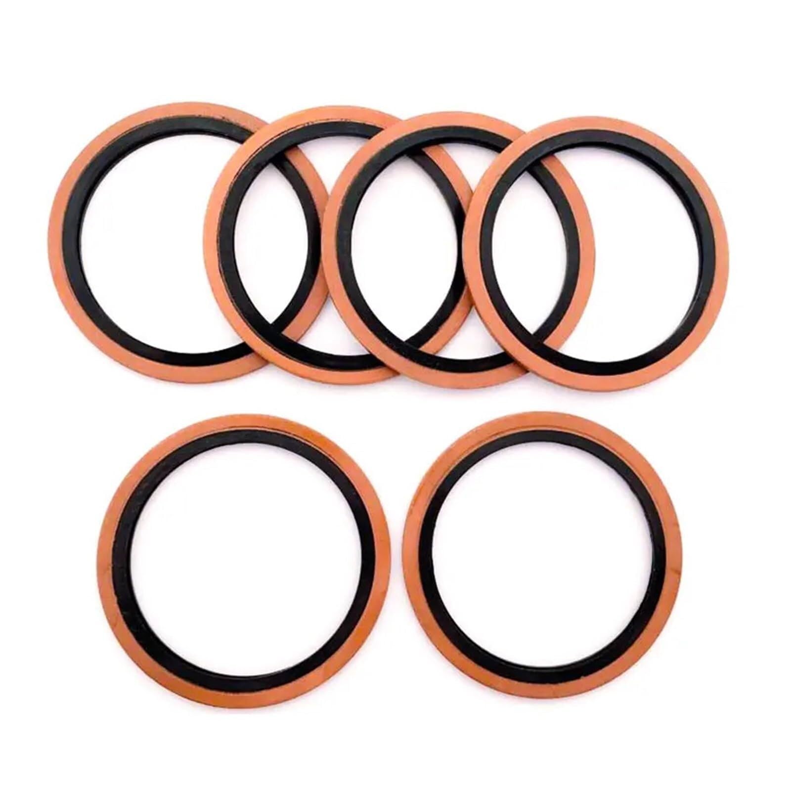Dichtungsring, 1 Stück M6/M8/M10/M12/M14/M16~60 mm Hochdruck-Hydraulik-Gummi-Ölrohr-Pad-Dichtungsdichtung, NBR-Metall-Kupfer-gebundenes Unterlegscheiben-Sortiment,Gummidichtungen