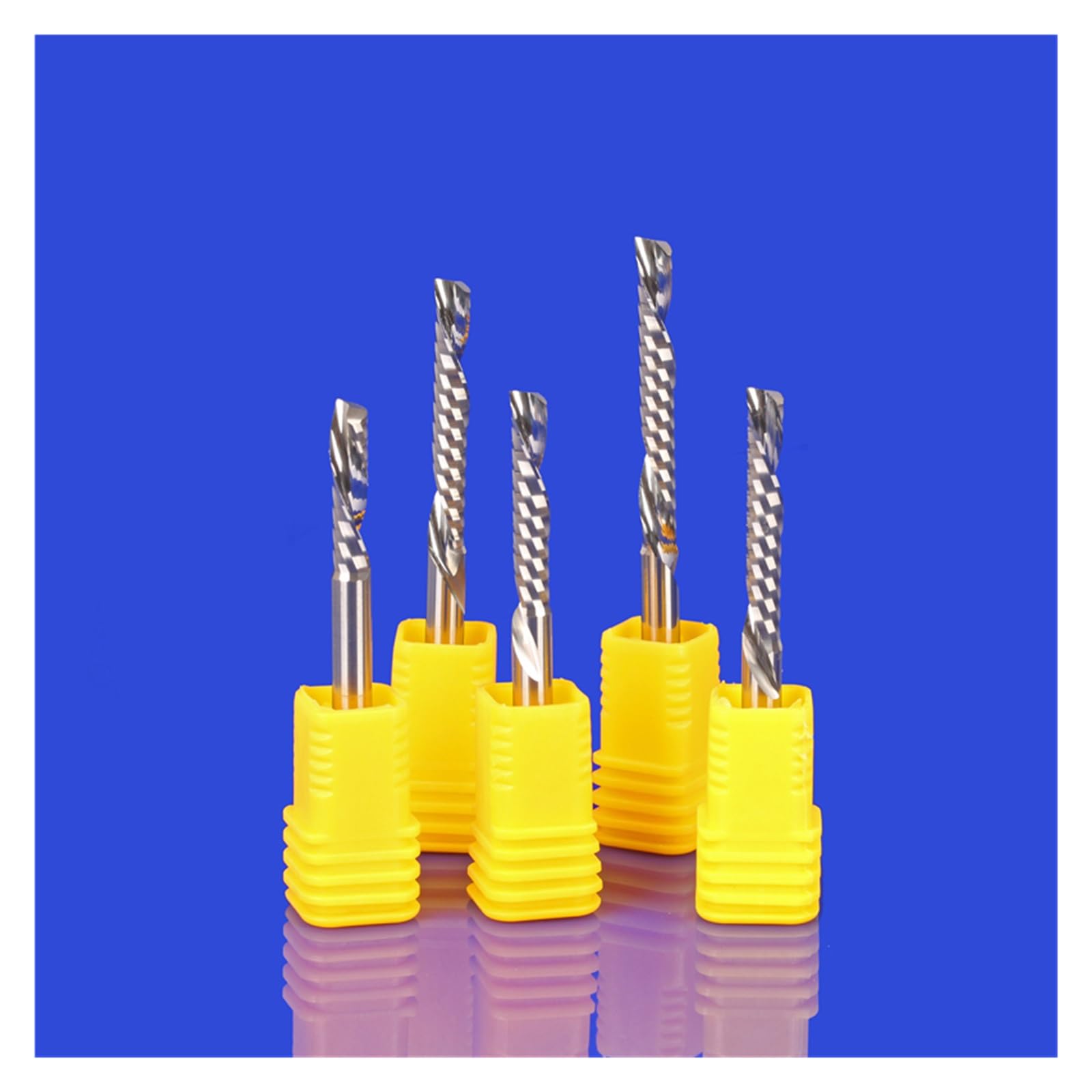 10 pz 3.175mm 4mm 5mm 6mm 8mm Fresa A Spirale Sinistra Giù Tagliare Un Flauto Router Bit Fresa CNC Carbide Fresa Strumenti