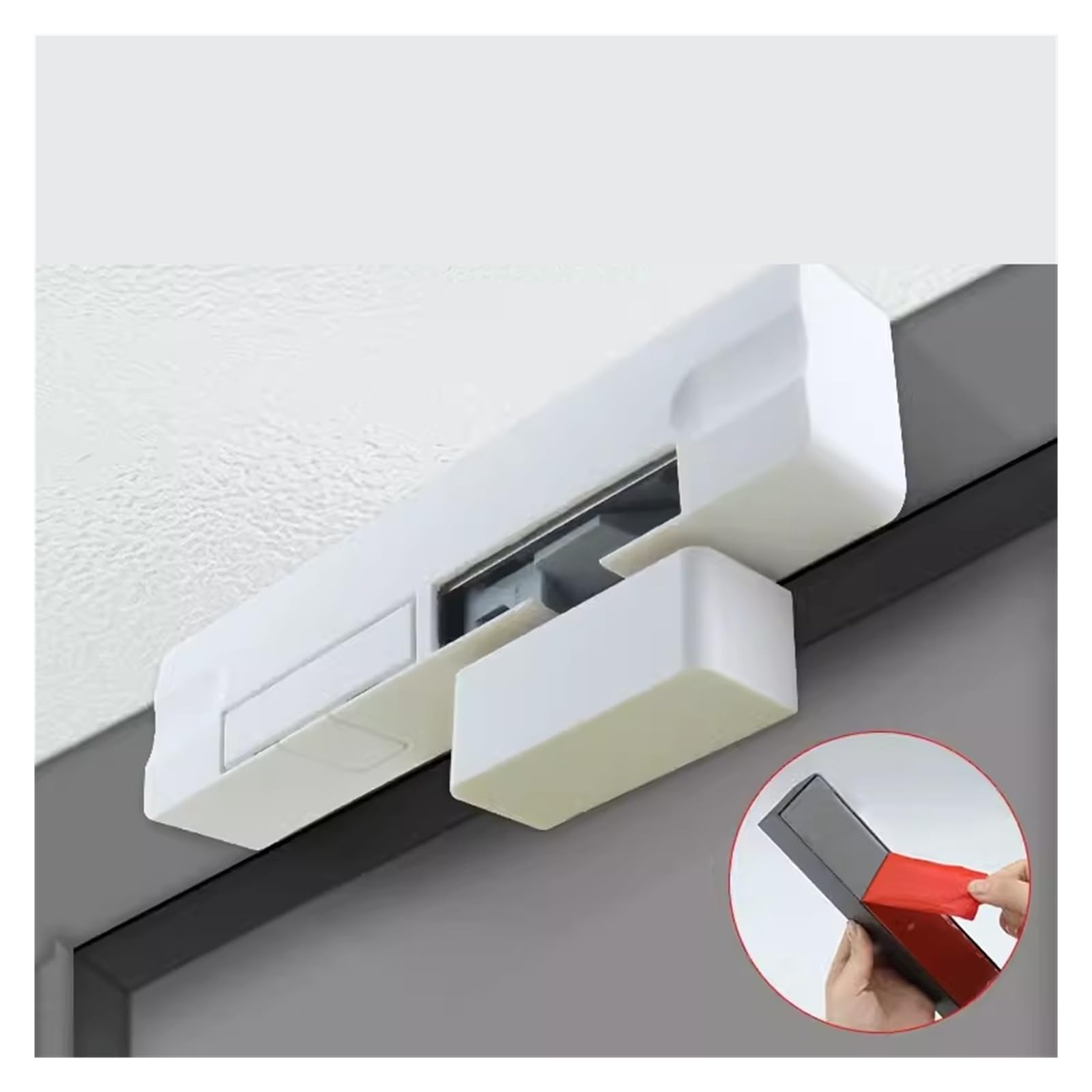 Chiudiporta automatico a induzione Arresto della porta Attrezzatura for la chiusura Supporto silenzioso Posizionamento hardware e buffer di arresto(White Left sided)